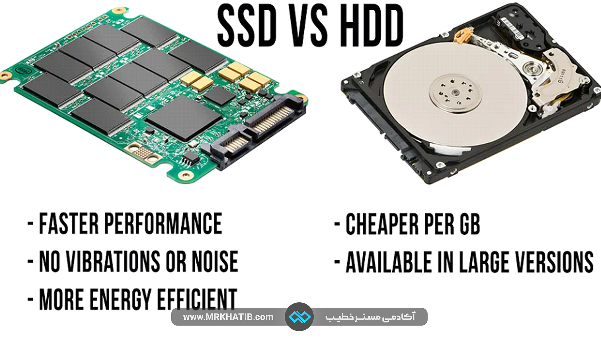 ویژگی های SSD و HDD
