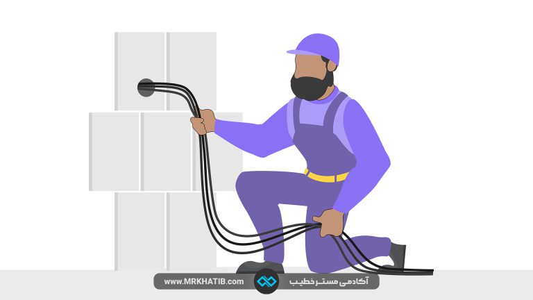 نصب کابل شبکه و فیبر نوری