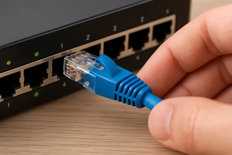شبکه کردن دو کامپیوتر با کابل Lan(بدون اینترنت) 2 اتصال فیزیکی کابل