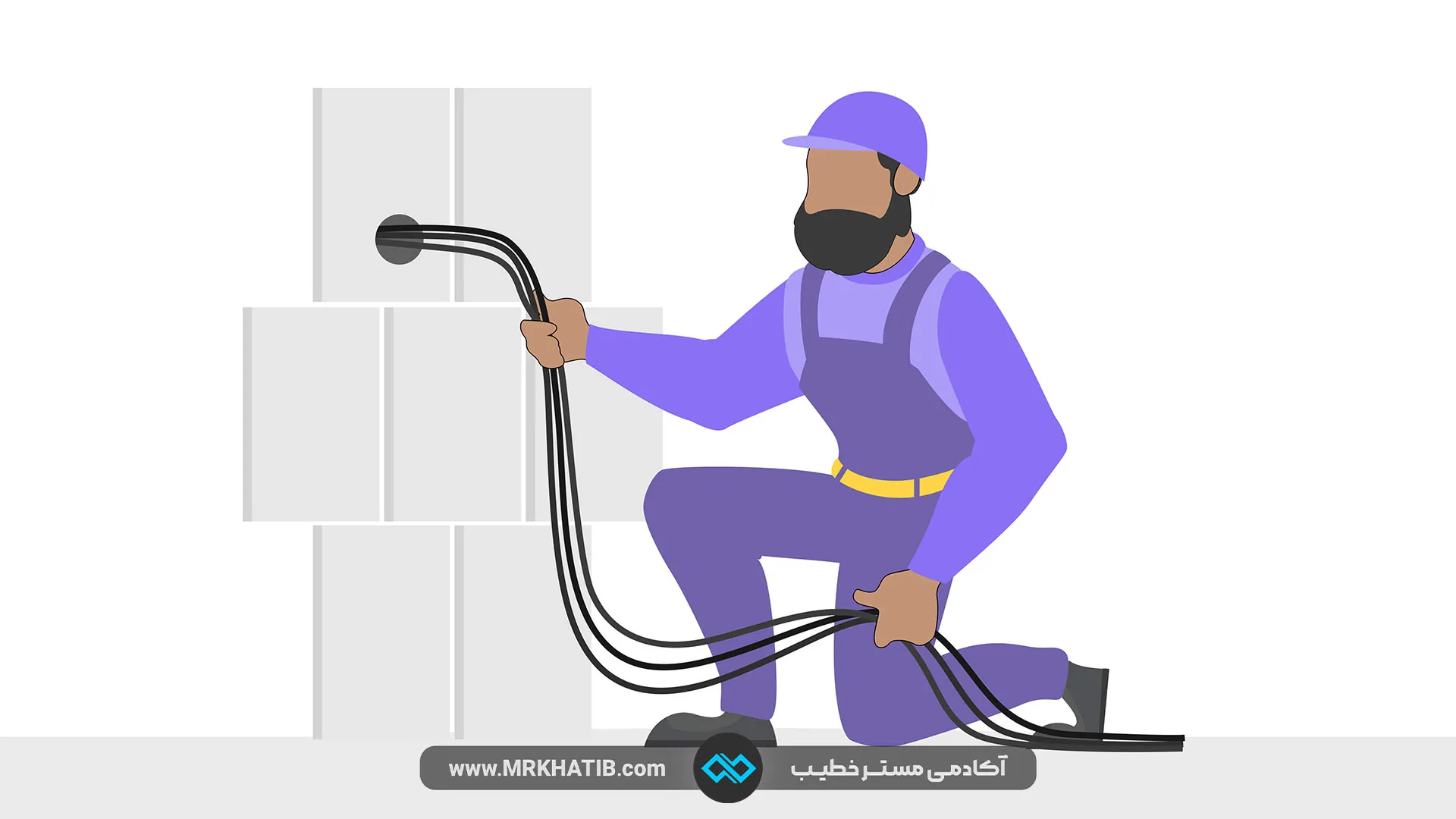 نصب کابل شبکه و فیبر نوری